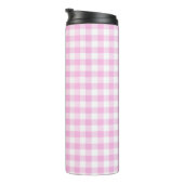 Landelijke Cottage Roze Plaid Thermosbeker (Geroteerd rechts)