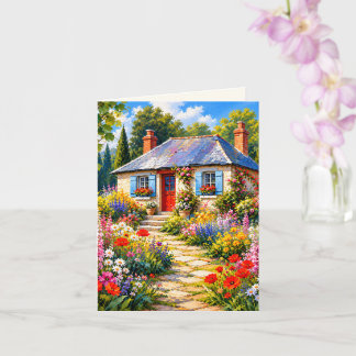Landelijke cottage wenskaart kaart