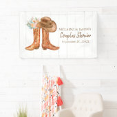 Landelijke Country Boots Bruidsparen Shower Spandoek (Insitu)
