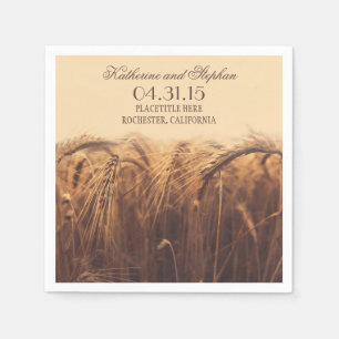 landelijke country bruiloft papieren servetten - b