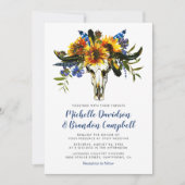 Landelijke Country Navy Blauwe Zonnebloem Boho Bru Kaart (Voorkant)