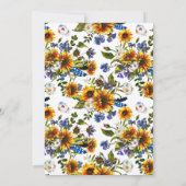 Landelijke Country Navy Blauwe Zonnebloem Boho Bru Kaart (Achterkant)