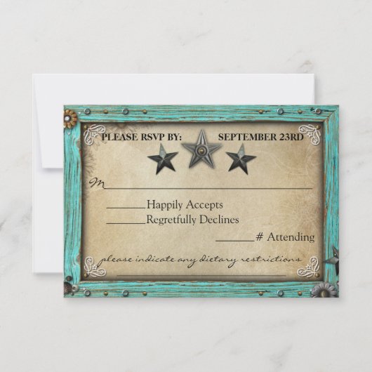 Landelijke Country Parchment Papier RSVP Kaart (Voorkant)