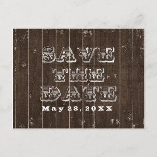 Landelijke Country Western Bruiloft SAVE THE DATE  Aankondigingskaart