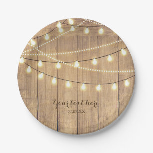 Landelijke Country Western Hout & Lichten Papieren Bordje