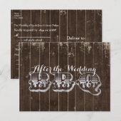 Landelijke Country Western Houten Trouw RSVP BBQ Uitnodiging Briefkaart (Voorkant / Achterkant)