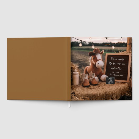 Landelijke cowboy paard Baby fotoboek aandenken  Gastenboek (Volledig)
