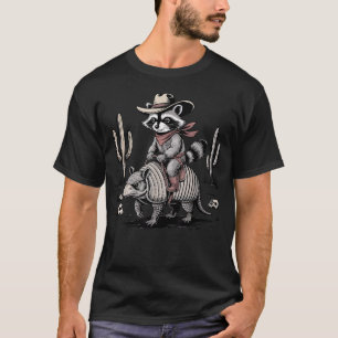 Landelijke Cowboy Wasbeer Rodeo Cowgirl Grappig T-shirt