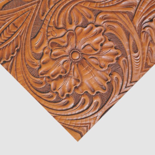 Landelijke Cowboy Western Country Gestempeld Leerp Tissuepapier (Detail)