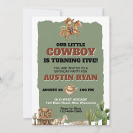 Landelijke Cowboy Western Thema Verjaardag Kaart