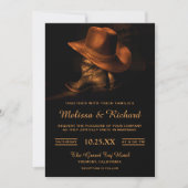 Landelijke Cowboyhoed en Laarzen Trouwuitnodiging Kaart (Voorkant)