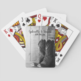 Landelijke Cowboylaarzen Land Westerse Bruiloft Pokerkaarten