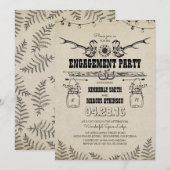 Landelijke cowboylaarzen voor verlovingsfeest kaart (Voorkant / Achterkant)