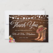 Landelijke Cowboylaarzen Westerse Bruiloft Bedankkaart (Voorkant)
