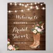 Landelijke Cowgirl Laarzen Bloem Verlichting Bruil Poster (Voorkant)