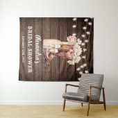 Landelijke Cowgirl Laarzen Borrelende BRUIDSSHOWER Wandkleed (In Situ (horizontaal))