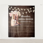 Landelijke Cowgirl Laarzen Borrelende BRUIDSSUITE  Wandkleed (Voorkant)