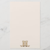 Landelijke Cowgirl Laarzen Landelijke Corresponden Briefpapier (Achterkant)