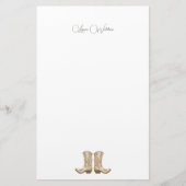 Landelijke Cowgirl Laarzen Landelijke Corresponden Briefpapier (Voorkant)
