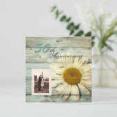 landelijke Daisy 50ste huwelijksverjaardag uitnodi Kaart (Staand voorkant)