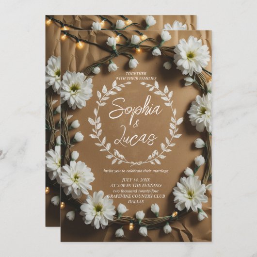 Landelijke Daisy Kroon Kaart (Voorkant / Achterkant)