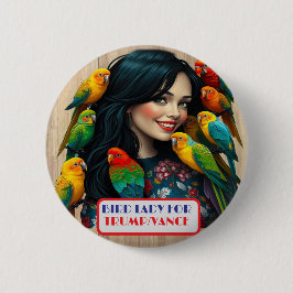 Landelijke dames vogellady voor Trump/Vance knop Ronde Button 5,7 Cm