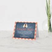 Landelijke denim babyshower bedankkaart (Voorkant)