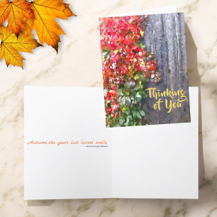 Landelijke 'Denk Aan Jou' Kleurrijke Herfstbladere Kaart