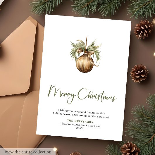 Landelijke dennenkrans script lettertype kerstgroe feestdagenkaart