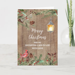Landelijke dochter en schoonzoon Prettig Kerstfees Kaart
