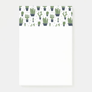 Landelijke donkergroene cactus woestijnpatroon post-it® notes