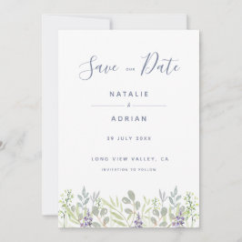 Landelijke dromerige land olijf rozemarijn save the date