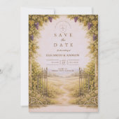 Landelijke druiventuin plattelandshuwelijk save the date (Voorkant)