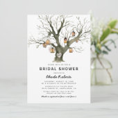 Landelijke eiken bruidsdouche kaart (Staand voorkant)
