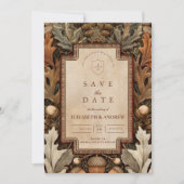 Landelijke Eikenhouten Bosbruiloft Save The Date (Voorkant)