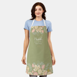 Landelijke elegante bloemenkleuren keuken chef schort