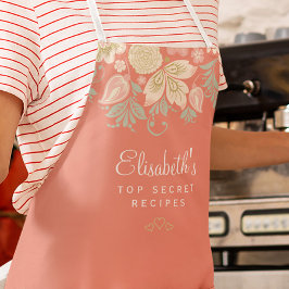 Landelijke elegante bloemenkleuren keuken chef schort