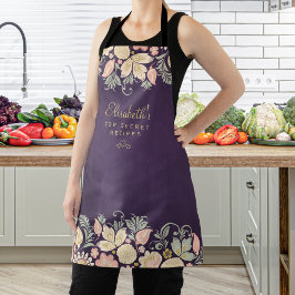 Landelijke elegante bloemenkleurenkeuken chef schort