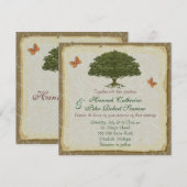 Landelijke Elegante Eikenboom Trouw Uitnodiging (Voorkant / Achterkant)