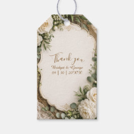 landelijke Elegante Eucalyptus Roos versiering Huw Cadeaulabel