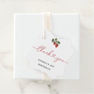 Landelijke Elegante Meisje Bessen Eerste Verjaarda Bedankjes Labels