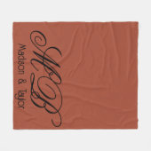 Landelijke Elegante Monogram Pasgetrouwd Stel Fleece Deken (Voorkant (Horizontaal))