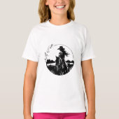 Landelijke Elegante Paard Cowgirl Westers Paardrij T-shirt (Voorkant)