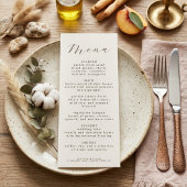 Landelijke Elegante Script Bruiloft Ontvangst Dine Menu