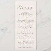 Landelijke Elegante Script Bruiloft Ontvangst Dine Menu (Voorkant)
