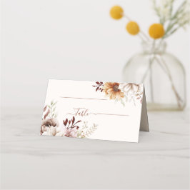landelijke elegante trouw bloem boho plaatskaartje