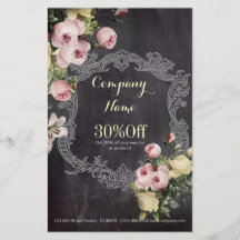landelijke elegante vintage botanische krijtbord b