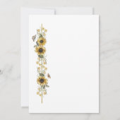 Landelijke & Elegante Zonnebloem Vlinder Bruiloft Kaart (Achterkant)
