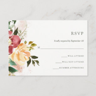 Landelijke Elegantie Bloemige Huwelijksreactie RSVP Kaartje