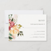Landelijke Elegantie | Bloemige Huwelijksreactie RSVP Kaartje (Voorkant)